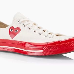 Converse x Comme Des Garcons PLAY Low White/Red Men Size 7